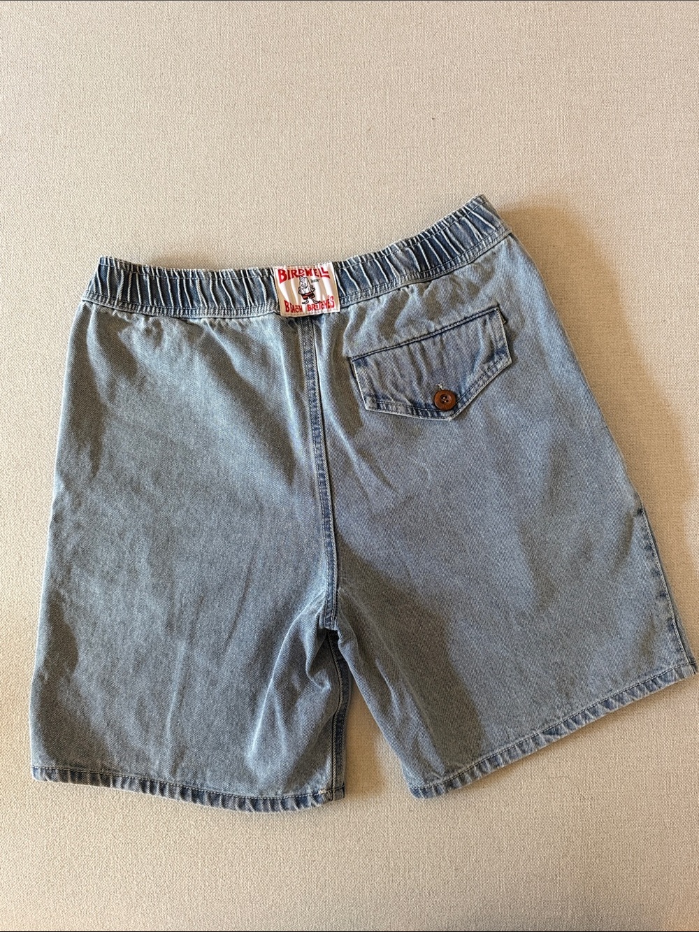 Birdwell Light Blue Denim Elastic-Waist Shorts